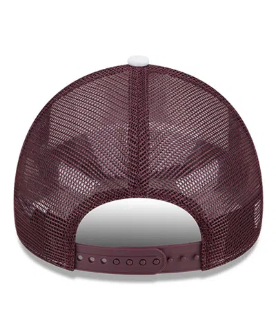 New Era Men's White/maroon Mississippi State Bulldogs Court Sport Foam A-frame 9forty Adjustable Trucker Hat In White,maroon