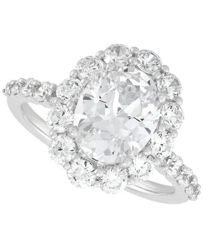 Grown With Love Igi Certified Lab Grown Diamond Oval Halo Engagement Ring (3-1/2 Ct. T.w.) In 14k Gold In White Gold