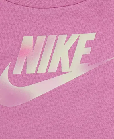 Nike Baby Girls 2-piece Long Sleeve Tee And Dri-fit Leggings Set In Magic Flamingo