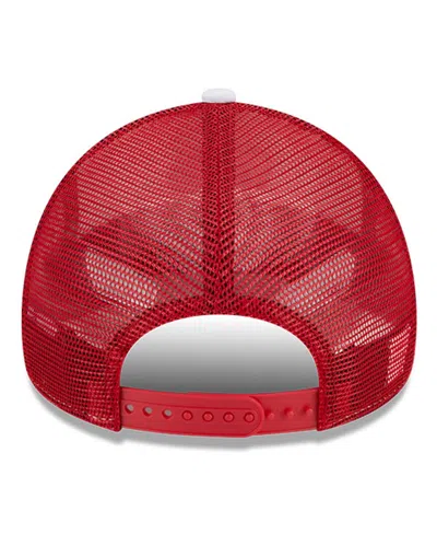 New Era Men's White/red Maryland Terrapins Court Sport Foam A-frame 9forty Adjustable Trucker Hat In White,red