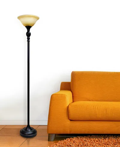 All The Rages Elegant Designs 3 Light Floor Lamp With Scalloped Glass Shades In Bronze