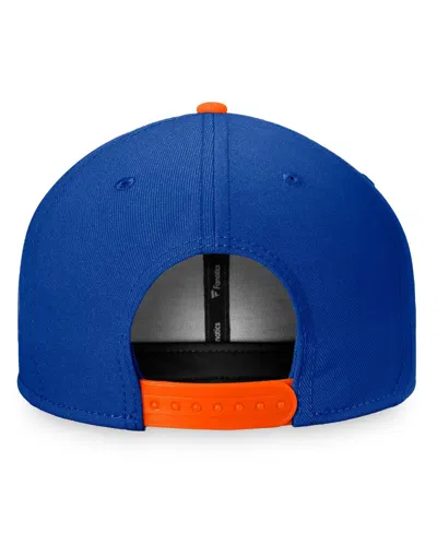 Fanatics Men's Royal/orange New York Islanders Fundamental Colorblocked Snapback Hat In Royal,orange