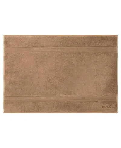 Boss Home Loft Aegean Combed Cotton Bath Mat, 24" X 35" In Camel