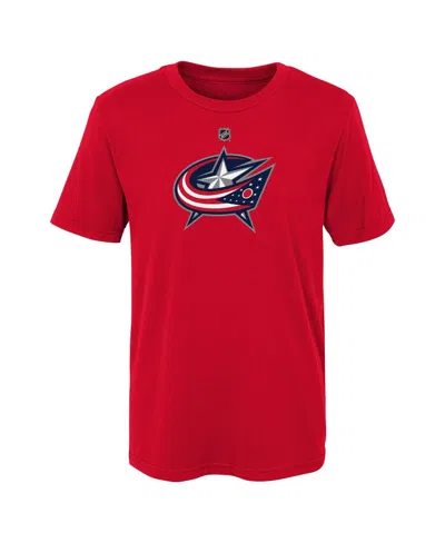 Outerstuff Big Boys And Girls Red Columbus Blue Jackets Primary Logo T-shirt In Red