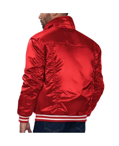 Levi's Men's X Red Boston Red Sox Silver Tab Satin Full-snap Trucker Jacket In Red