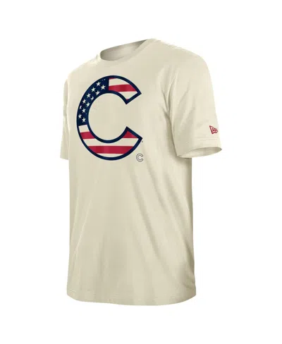 New Era Men's Cream Chicago Cubs 4th Of July Flag Fill T-shirt In Cream