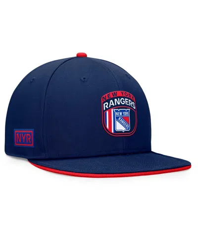 Fanatics Men's Navy New York Rangers 2024 Nhl Draft Snapback Hat In Navy,red