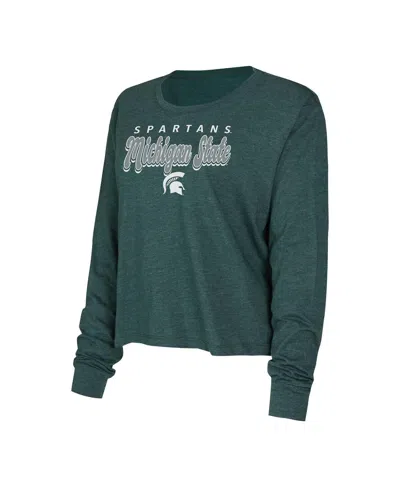 Concepts Sport Women's Green Michigan State Spartans Team Color Long Sleeve T-shirt Shorts Set In Green,hunter Green
