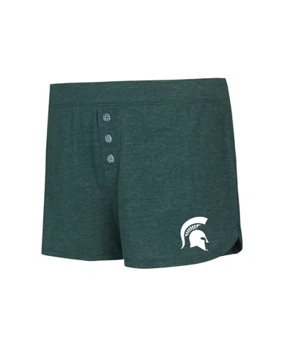 Concepts Sport Women's Green Michigan State Spartans Team Color Long Sleeve T-shirt Shorts Set In Green,hunter Green