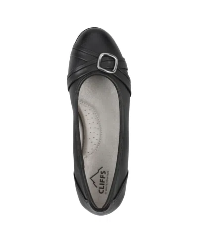 Cliffs By White Mountain Calming Buckle Strap Flat In Burgundy Burnished Smooth