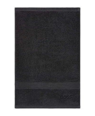 Boss Home Loft Aegean Combed Cotton Hand Towel, 16" X 24" In Black