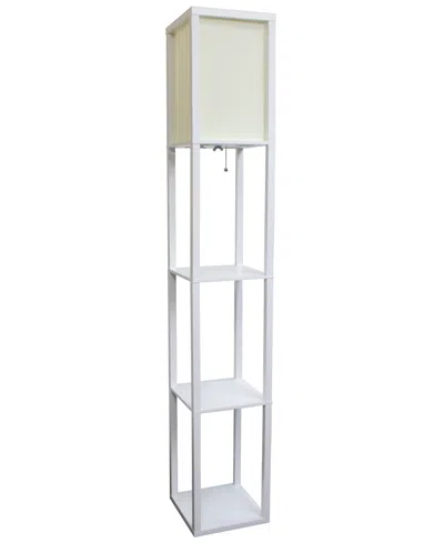 All The Rages Simple Designs Floor Lamp Etagere Organizer Storage Shelf With Linen Shade In Tan