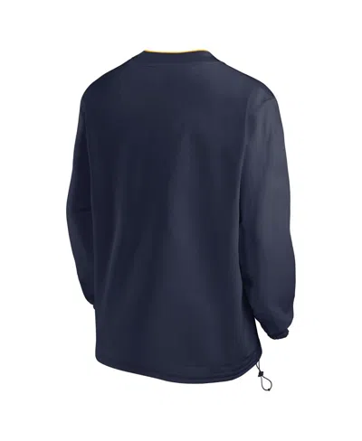 Nike Men's Navy West Virginia Mountaineers 2024 Sideline Pullover Windshirt In Navy,gold