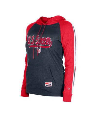 5th & Ocean Women's Navy Uswnt Throwback Pullover Hoodie In Navy