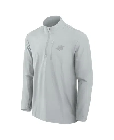 Fanatics Men's Gray Miami Dolphins Front Office Woven Quarter-zip Jacket In Gray