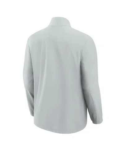 Fanatics Men's Gray Miami Dolphins Front Office Woven Quarter-zip Jacket In Gray