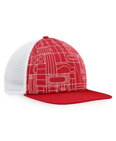 Fanatics Men's Red Olympic Games Five-panel Trucker Snapback Hat In Red