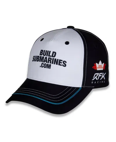 Checkered Flag Sports Men's White/black Brad Keselowski Buildsubmarines.com Uniform Adjustable Hat In White,black