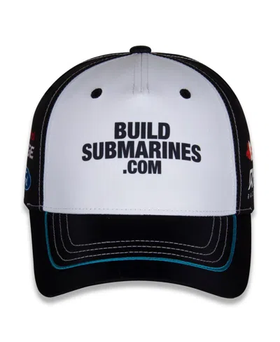 Checkered Flag Sports Men's White/black Brad Keselowski Buildsubmarines.com Uniform Adjustable Hat In White,black