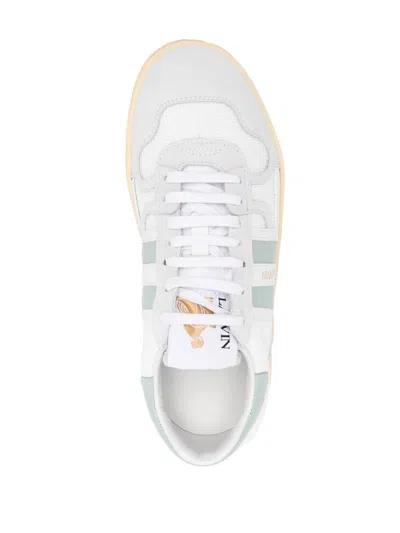 Shop Lanvin Sneakers In White/sage