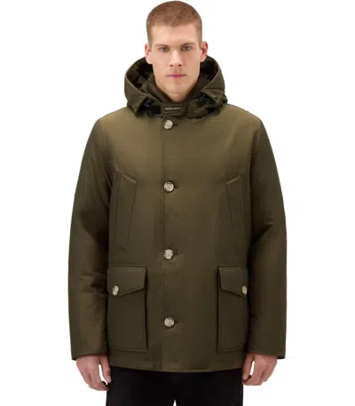 Shop Woolrich Artic Detachable Fur Military Green Parka