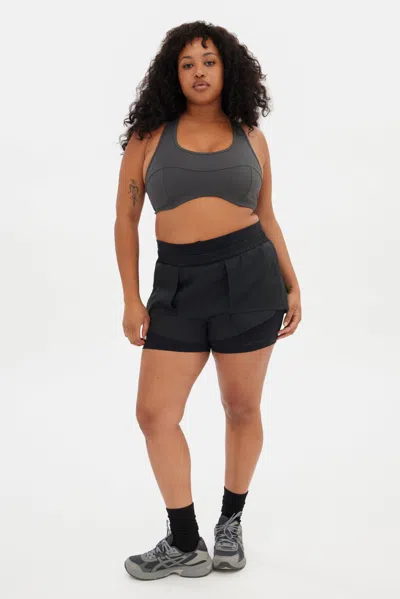 Girlfriend Collective Black Fallon Layered Short