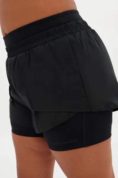 Girlfriend Collective Black Fallon Layered Short