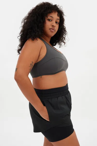 Girlfriend Collective Black Fallon Layered Short