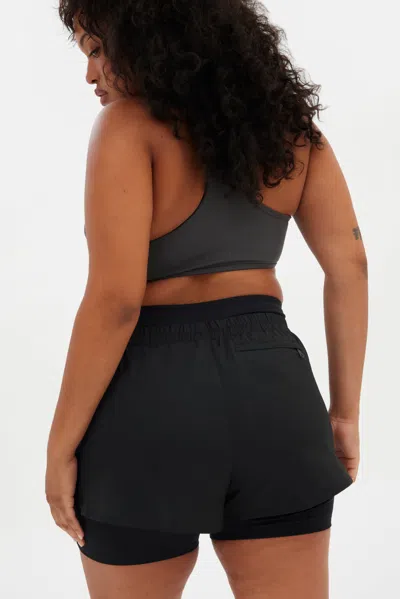 Girlfriend Collective Black Fallon Layered Short