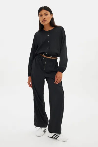 Girlfriend Collective Black Raquel Snap Front Jacket