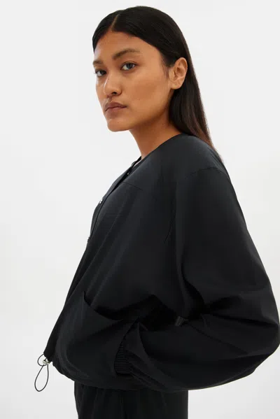 Girlfriend Collective Black Raquel Snap Front Jacket