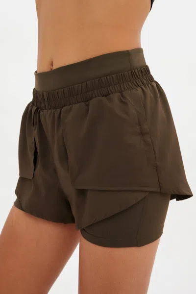Girlfriend Collective Chestnut Fallon Layered Short