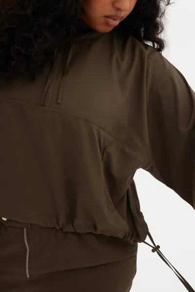 Girlfriend Collective Chestnut Huddle Half-zip Windbreaker