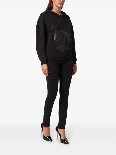 Philipp Plein Monogram Skull Hoodie In 黑色