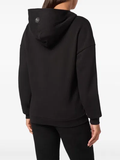 Philipp Plein Monogram Skull Hoodie In 黑色