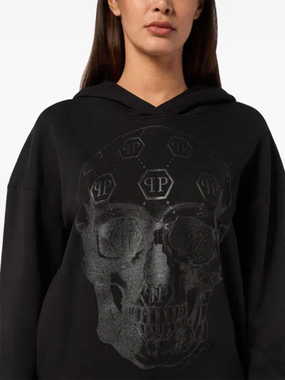 Philipp Plein Monogram Skull Hoodie In 黑色