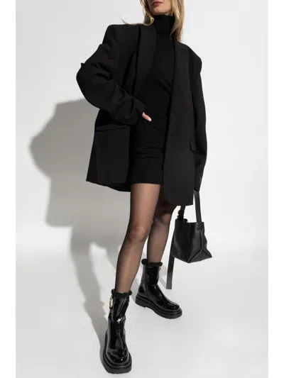 Moschino High-neck Wool Dress In 黑色