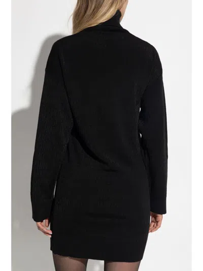 Moschino High-neck Wool Dress In 黑色