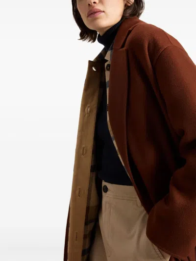 Woolrich Pure Virgin Wool With Belt Long Coat In 褐色