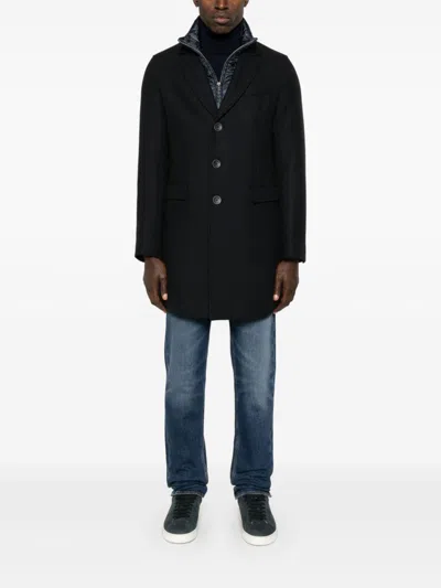 Herno Layered Coat In 蓝色