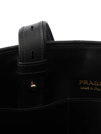 Shop Prada Large Quilted Leather Tote Bag In 黑色