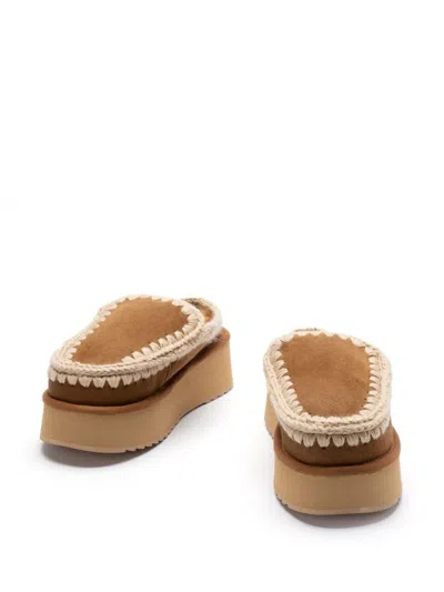Mou Eskimo Bold Slippers In Brown