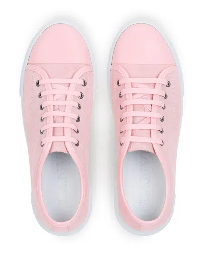 Lanvin Lace-up Low-cut Casual Shoes In 粉色