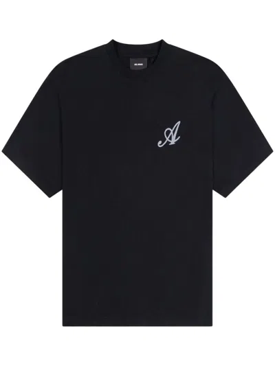 Axel Arigato Logo-embroidered T-shirt In Black