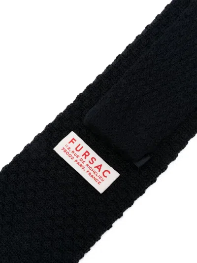 Fursac Knitted Wool Tie In Blue