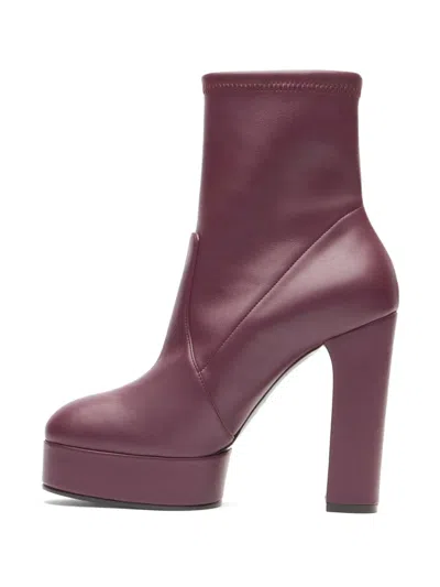 Shop Casadei 120mm Leather Boots In Red