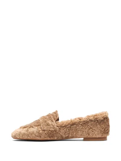 Casadei Synthetic Leather Moccasin Curly Effect In Brown