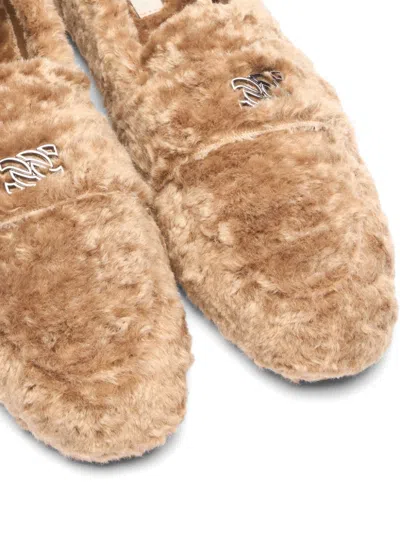 Casadei Synthetic Leather Moccasin Curly Effect In Brown