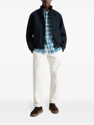 Woolrich Check Pattern Flannel Shirt In Blue