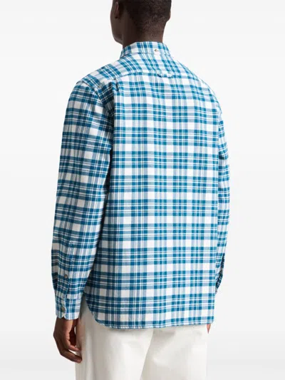 Woolrich Check Pattern Flannel Shirt In Blue